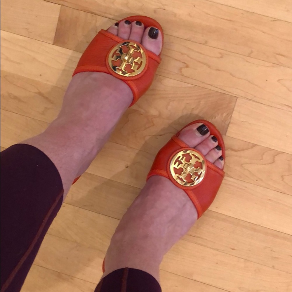 Tory Burch Orange leather slides